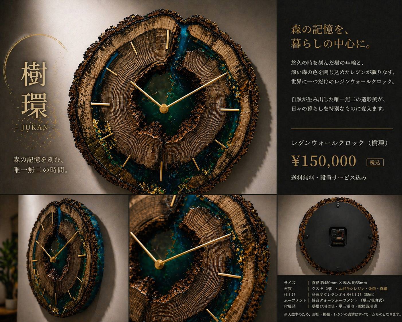 レジンウォールクロック カタログ詳細
